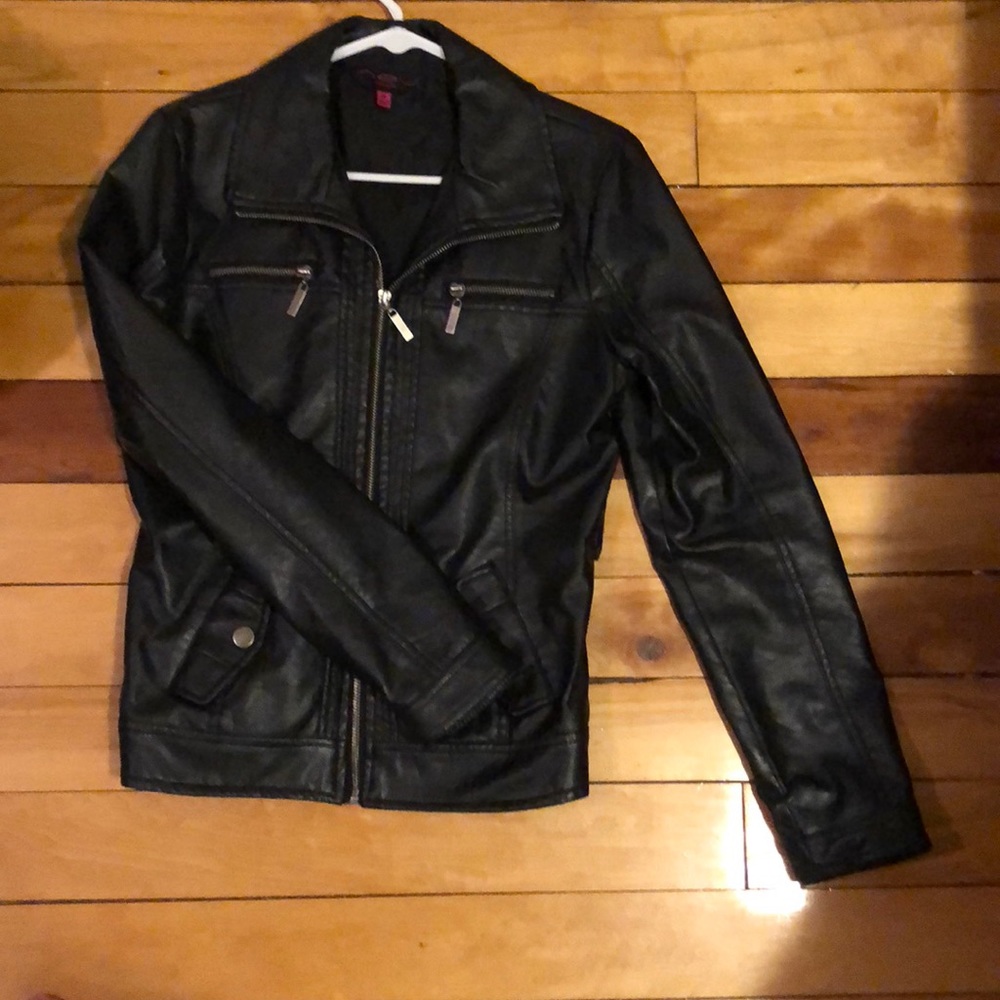 Faux leather vest